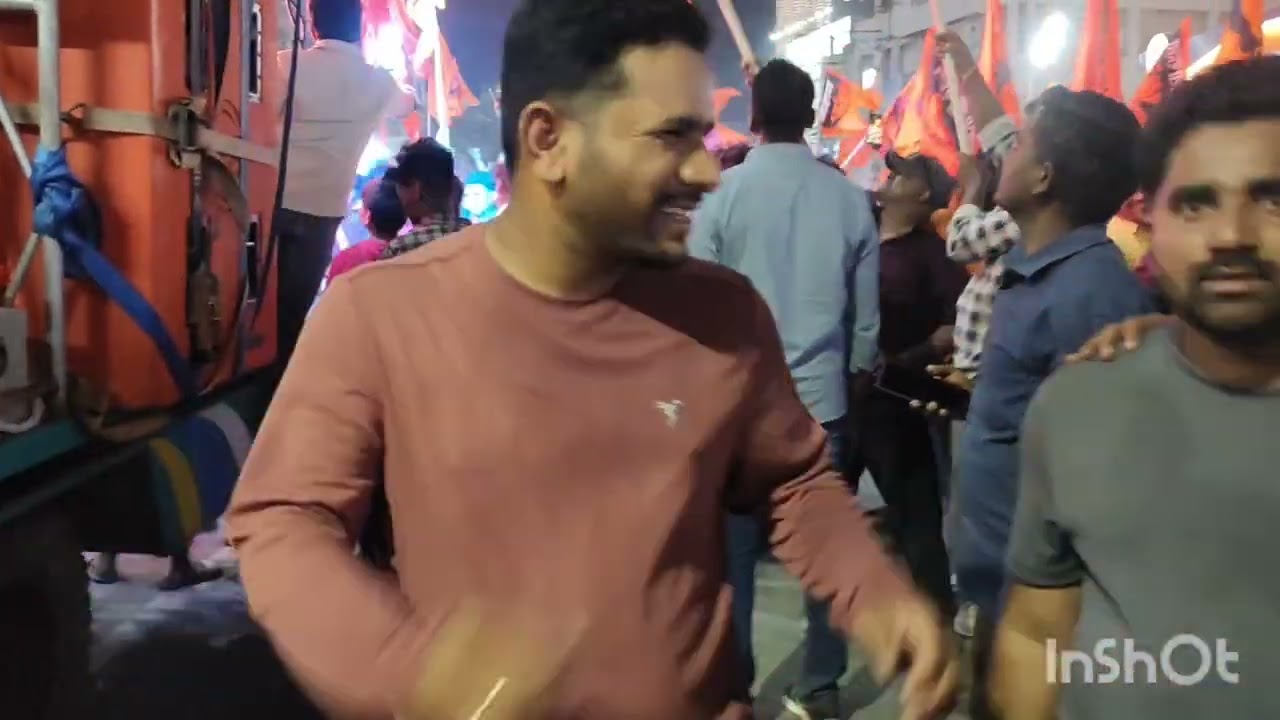 ##శోభా యాత్రలో యువకులు, శ్రీ ఛత్రపతి శివాజీ మహరాజ్ 396 వ జయంతి వేడుకలు.