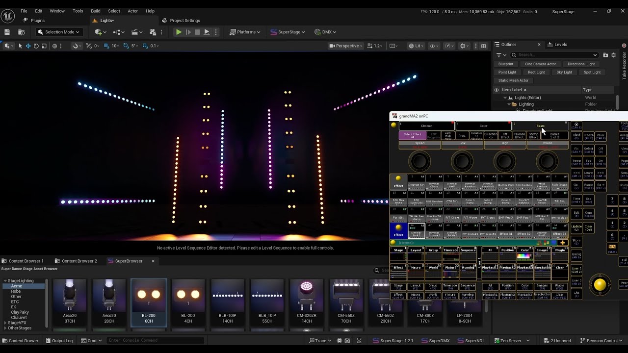 Unreal Engine / DMX Tutorial: Connecting ACME BL200 from UE to GrandMA2 (SuperStage Plugin)