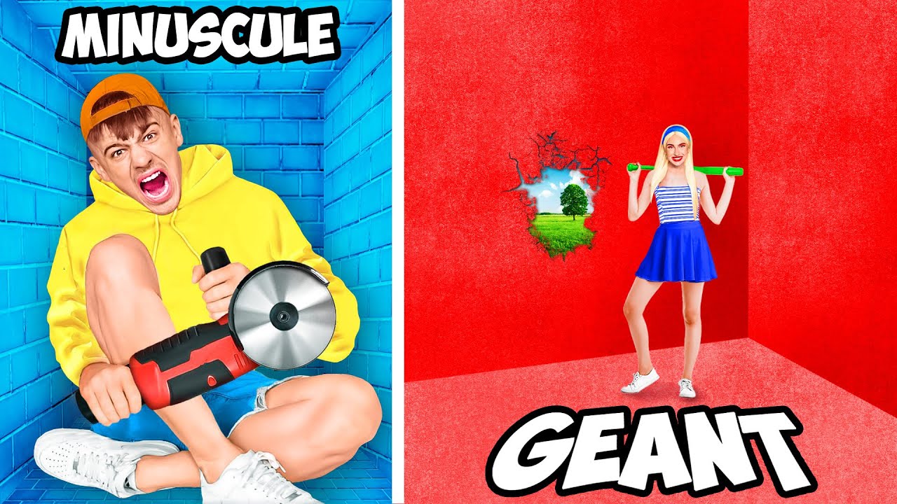 PRISON GÉANTE VS. MINI PRISON DÉFI **GARÇONS VS FILLES**
