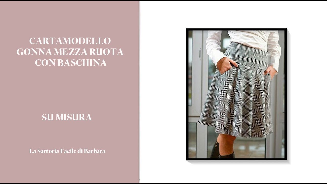 23 CARTAMODELLO GONNA MEZZA RUOTA CON BASCHINA