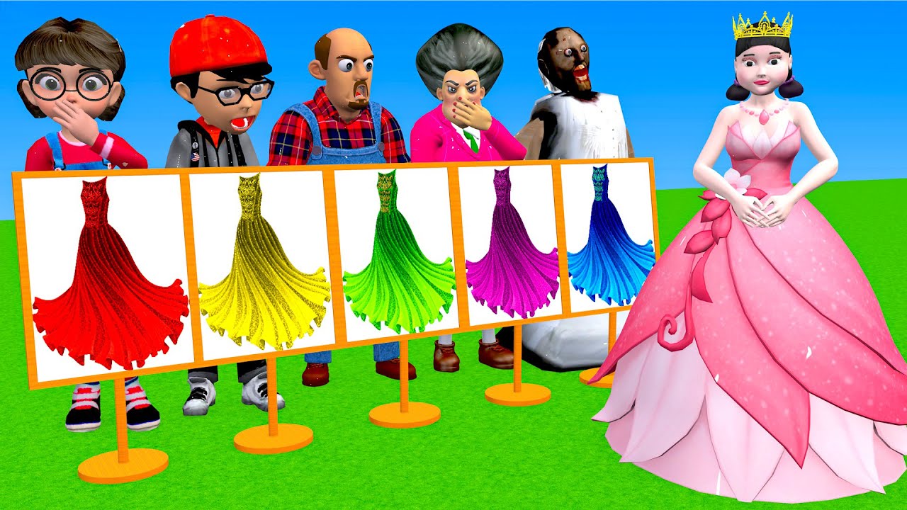 Scary Teacher 3D vs Squid Game Choose Beautiful Princess Dress vs Dressing Room 5 Times Challenger