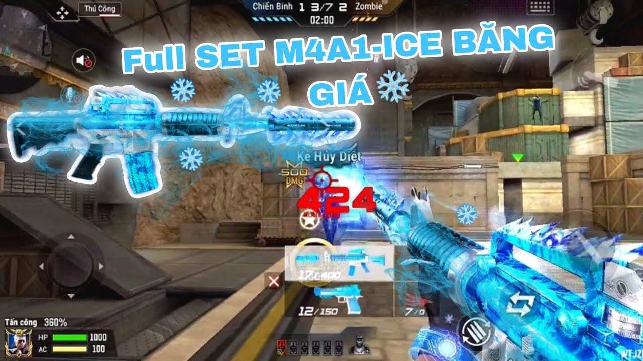 CF Mobile: Săn Zombie V4 c&ugrave;ng Full Sett M4A1-Ice Alpha cực ph&ecirc;.