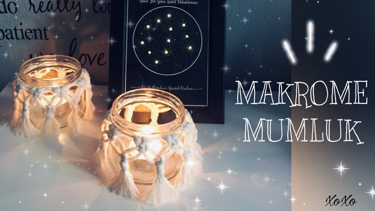 MAKROME MUMLUK 🕯// MAKİNG MACRAME CANDLE HOLDER