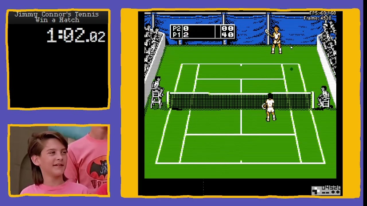 Jimmy Connors Tennis (NES) - Win a Match - 2:17