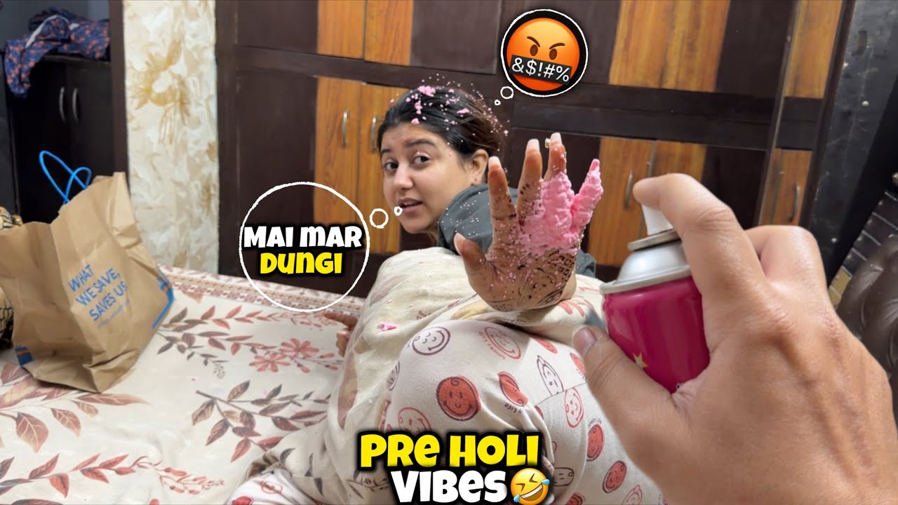 Savreen Nu Holi To Pehla He Rangta🤣 Gussa Hogayi Merto🤬