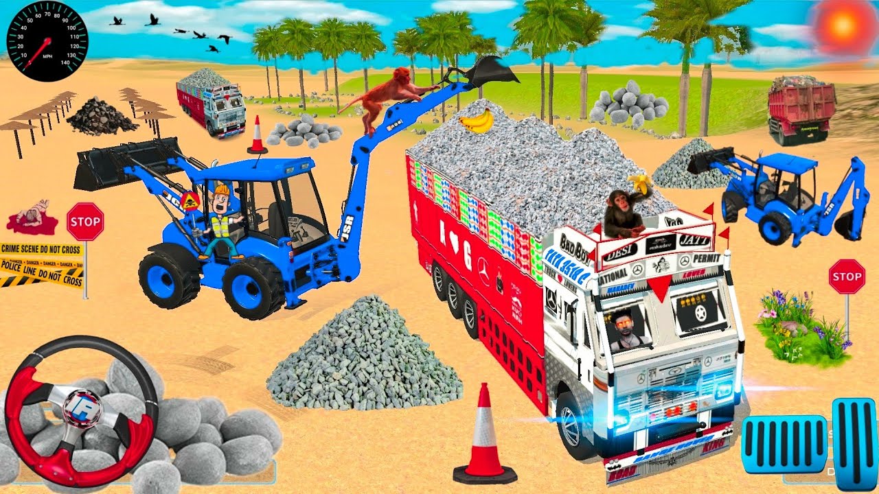 🔴Drive JCB and Uploading Stone From Dumper Truck in Game #truck #jcb #tractor #dumper #games dv 16