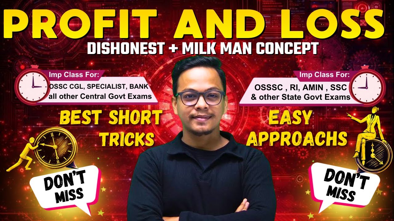 PROFIT & LOSS | Day 3| Math 3.0 Series 🔥 | Complete Concept + Tricks | OSSC CGL | RI | AMIN | ICDS