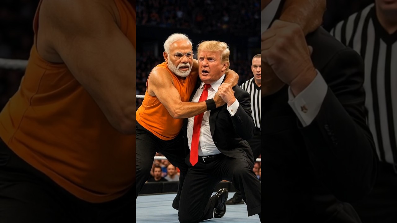 Modi Vs Trump WWE SmackDown #shorts #funnyshorts #modivstrump #wwe