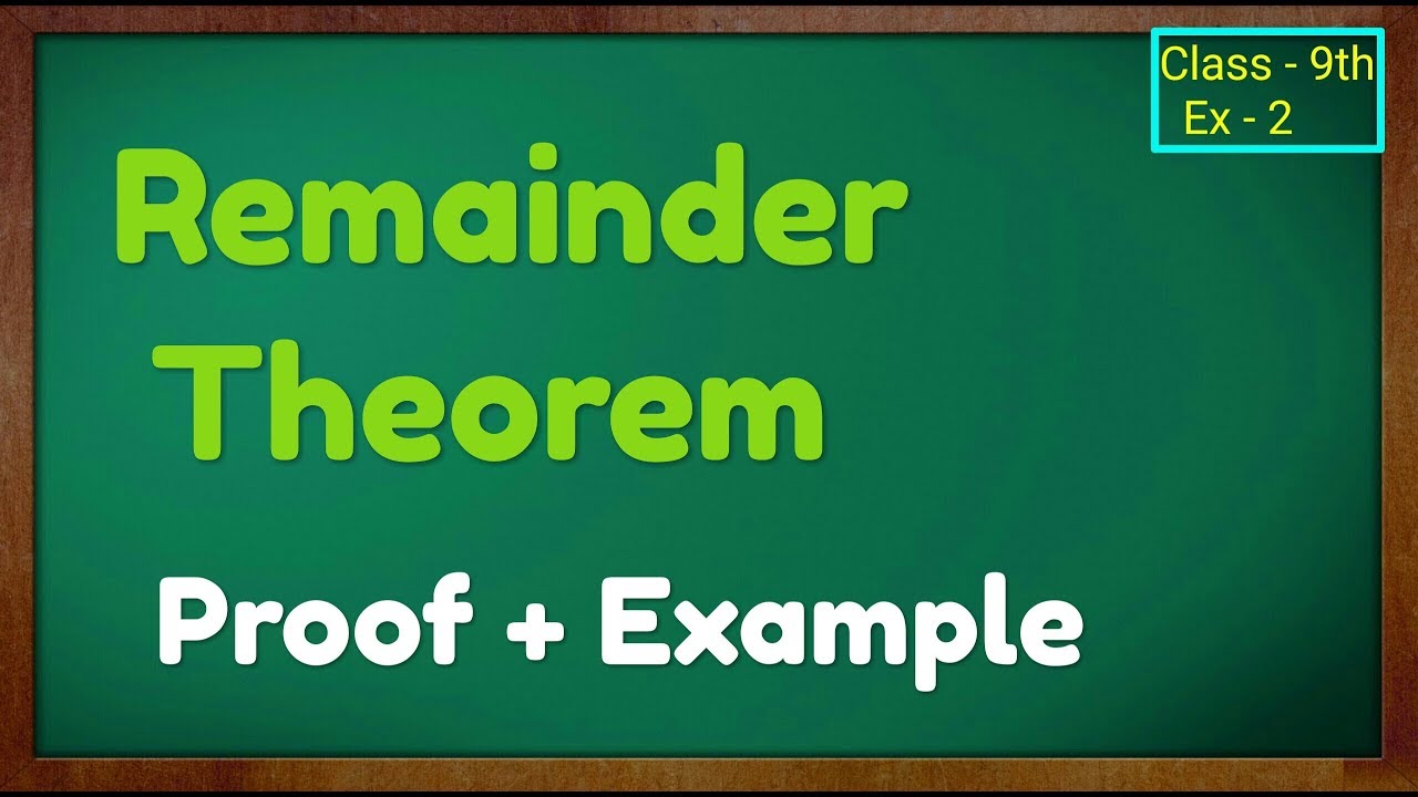 Remainder Theorem class 9th