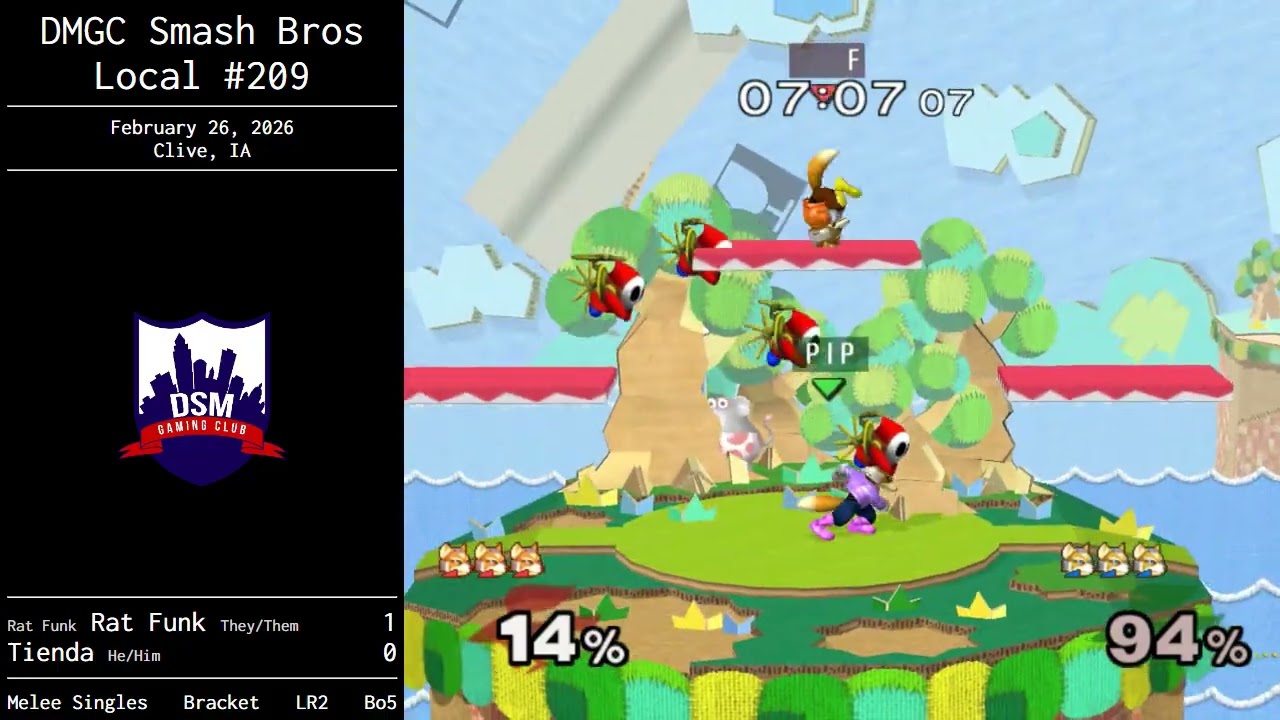 Rat Funk vs Tienda – DMGC Smash Bros Local #209 – Losers Round 2