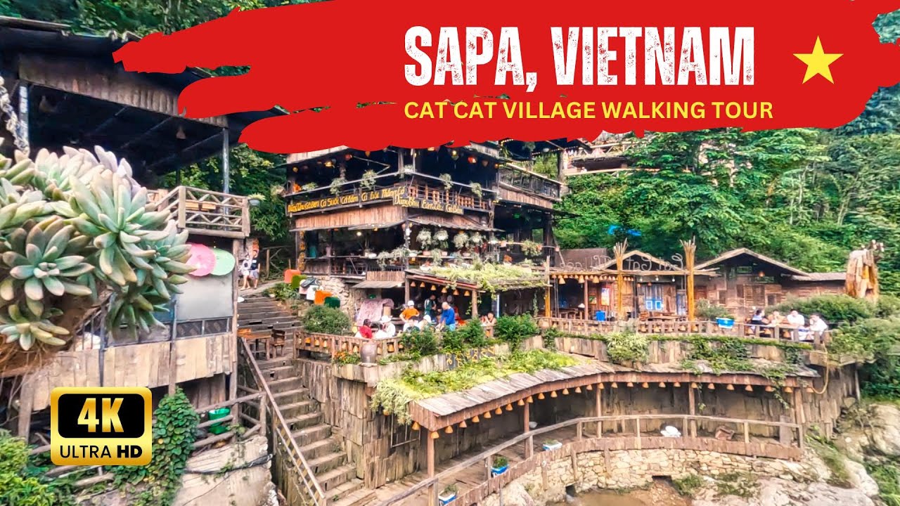 POV: SAPA, VIETNAM 🇻🇳 | CAT CAT VILLAGE WALKING TOUR  |  [4k] Binaural Audio🎧