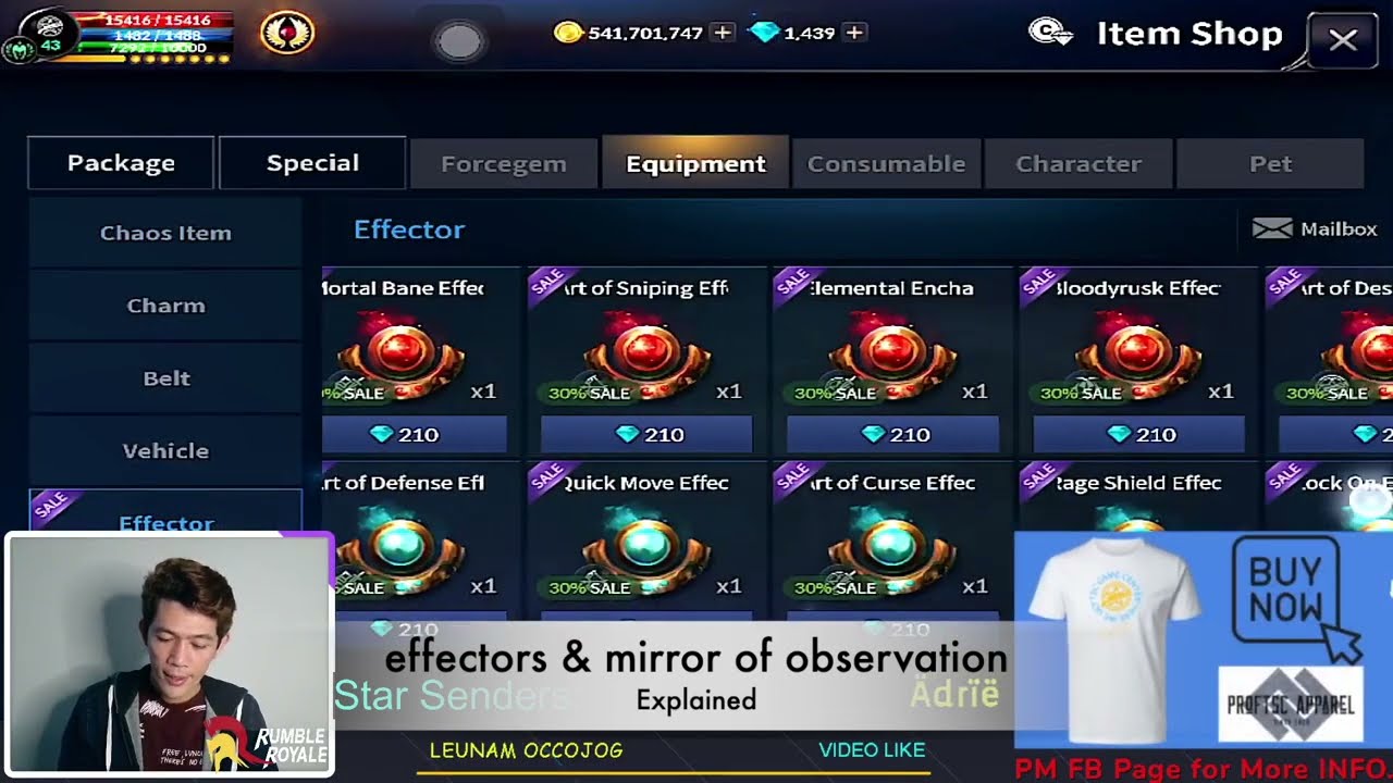 Effector and mirror of observation guide Cabal Mobile
