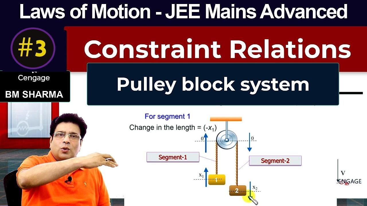 Constraint Relations: Pulley Block System Part 1 | Cengage | BM Sharma | JEE 2022 | Physics
