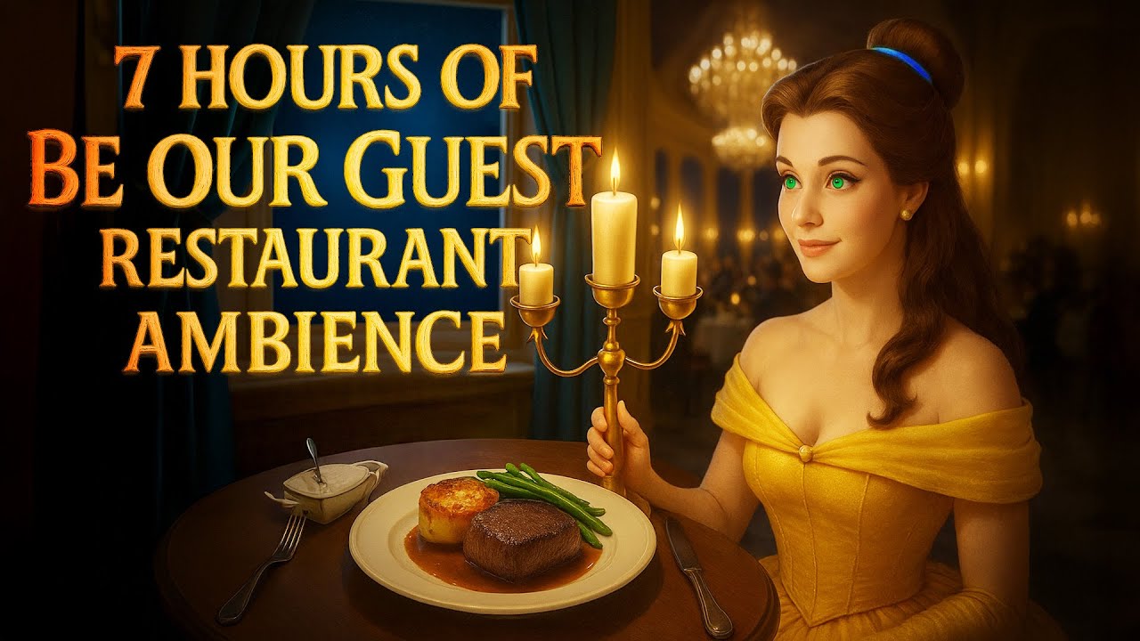 Be Our Guest Restaurant Ambience | Disney Dining Atmosphere for Relaxation & Focus. Magic Kingdom
