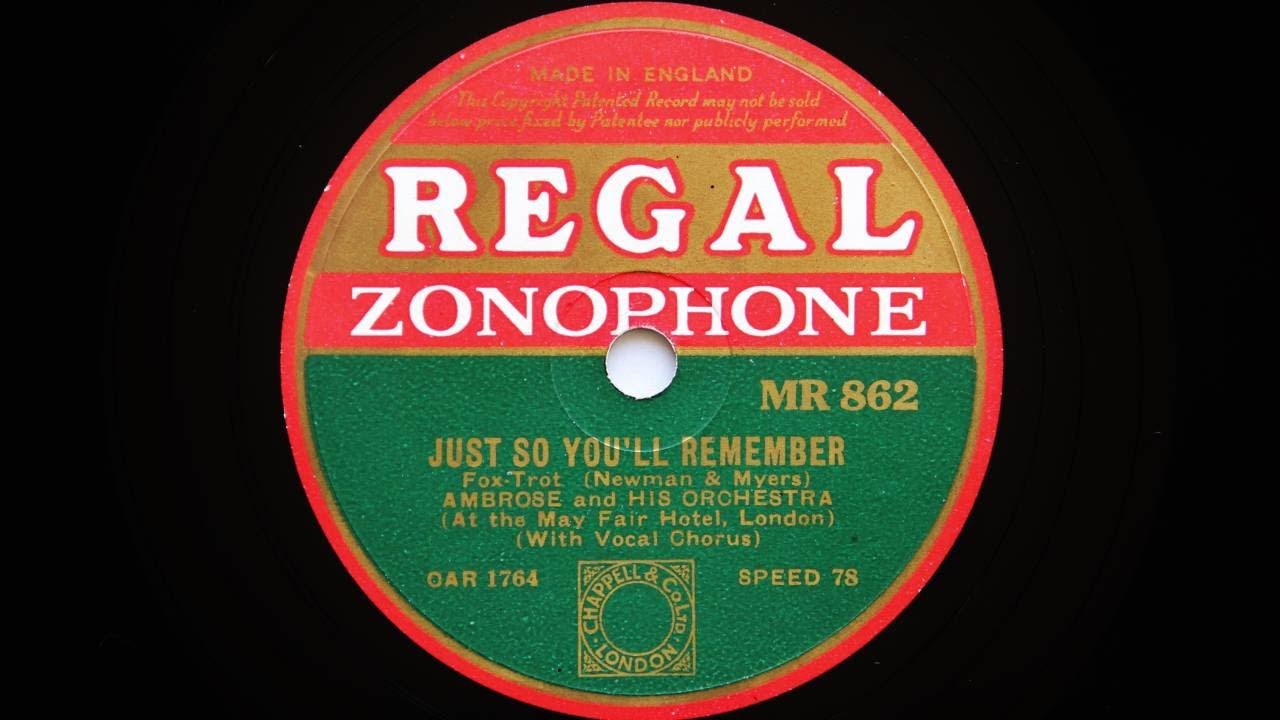 Ambrose and His Orchestra - Just So You'll Remember (1932)
