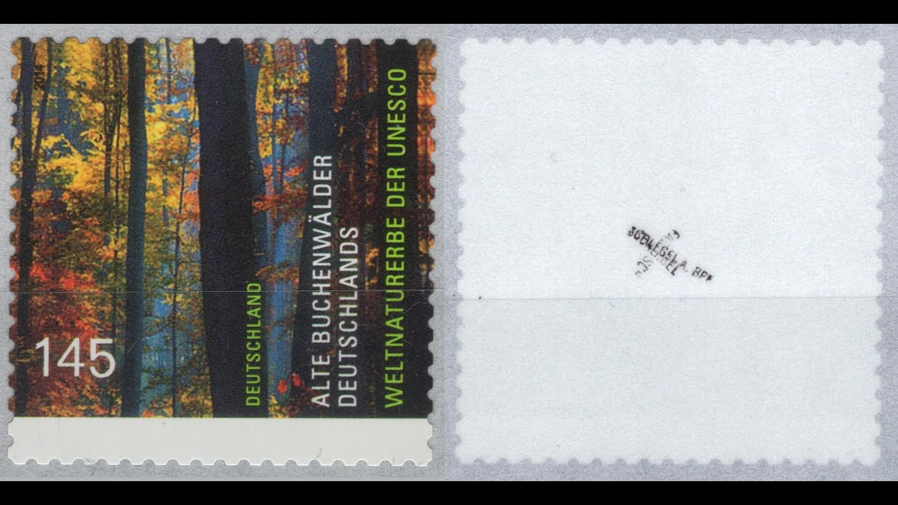 Moderne Briefmarken FÄLSCHUNG zum SCHADEN der POST! Alte Buchenwälder Deutschlands!