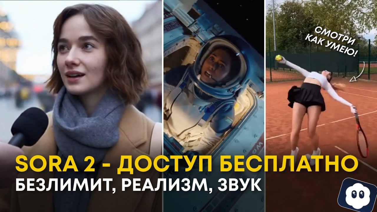 SORA 2 - БЕСПЛАТНЫЙ доступ | БЕСКОНЕЧНАЯ генерация | УЛЬТРА реализм!