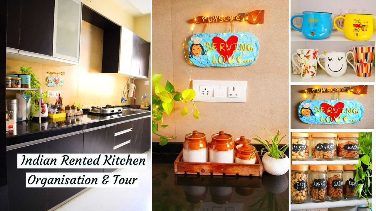 Indian Rented Full Kitchen Tour 2020 || Kitchen & Kitchen -Cabinets Organisation & Decoration Ideas