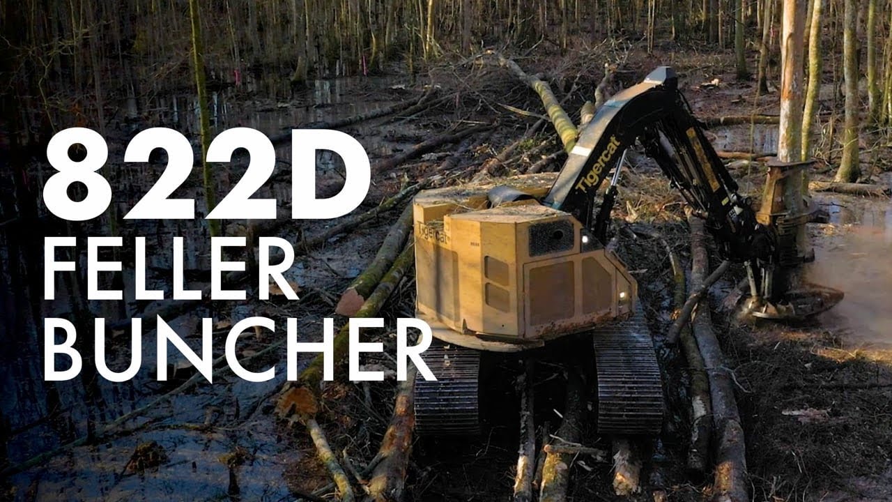 Massive Debris Piles On The Tigercat 822D Track Cutter
