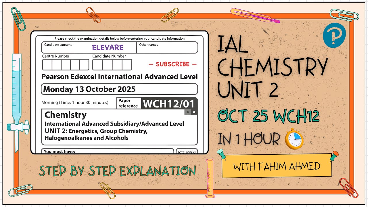 Edexcel IAL Chemistry Unit 2 October 2025 (WCH12) | Full Paper Solving & Explanation