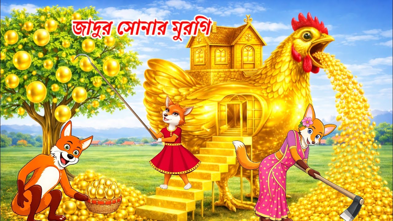 জাদুর সোনার মুরগি ও সোনার বাড়ির রহস্য।New Fox Cartoon l Moral Story l bangla cartoon l cartoon