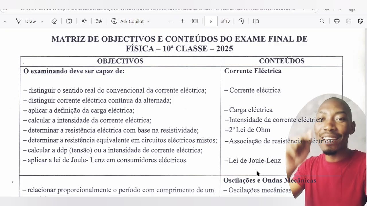 10ª CLASSE MATRIZ DE FÍSICA 2025