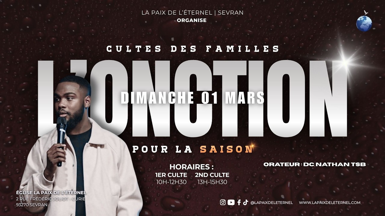 CULTE DES FAMILLES - DIMANCHE 1er MARS 2026