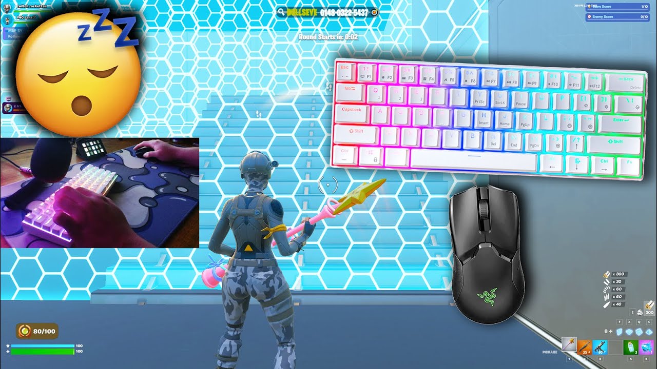 RK61 Keyboard ASMR Fortnite 😴 Keyboard Sounds 360FPS Piece Control Gameplay
