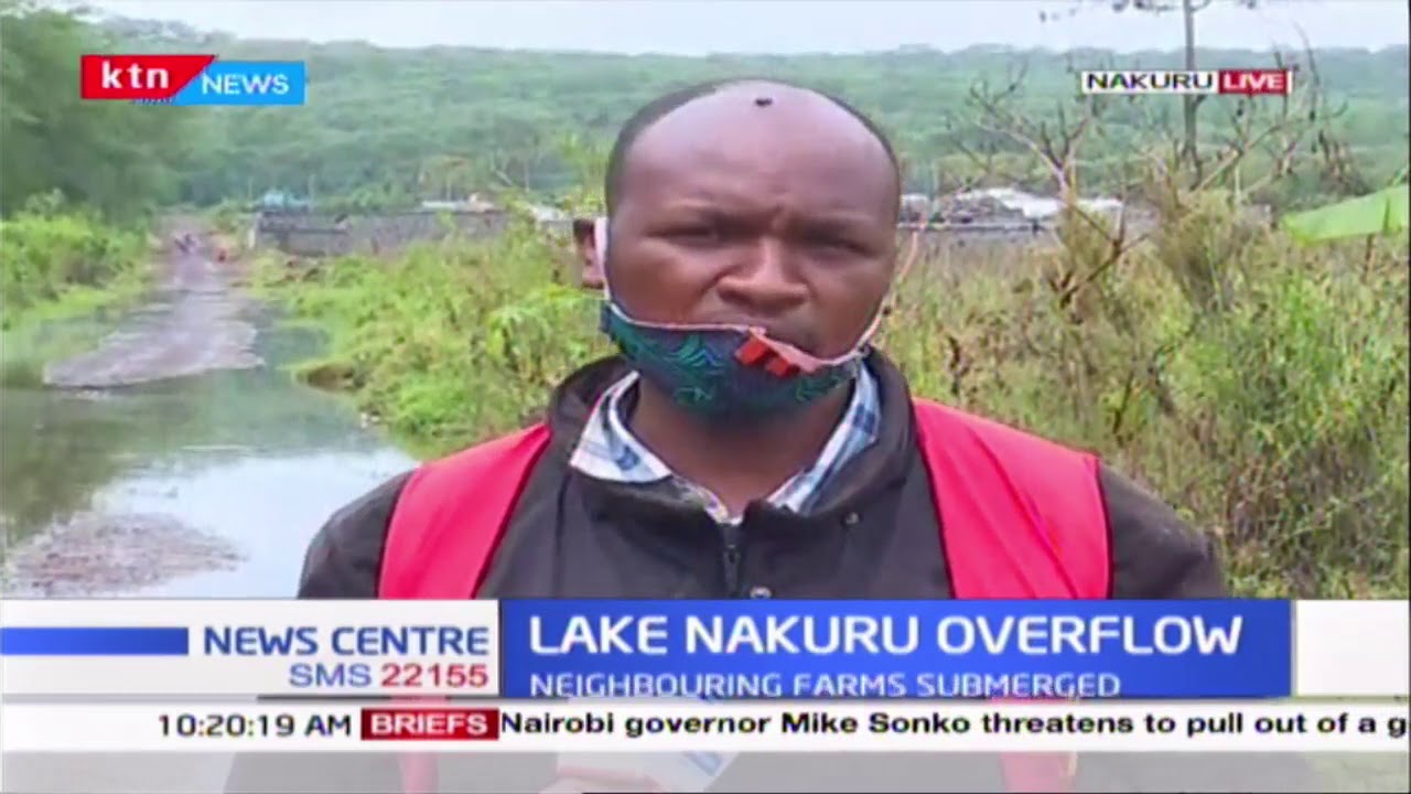 Lake Nakuru overflows due to the heavy rains experienced in the region
