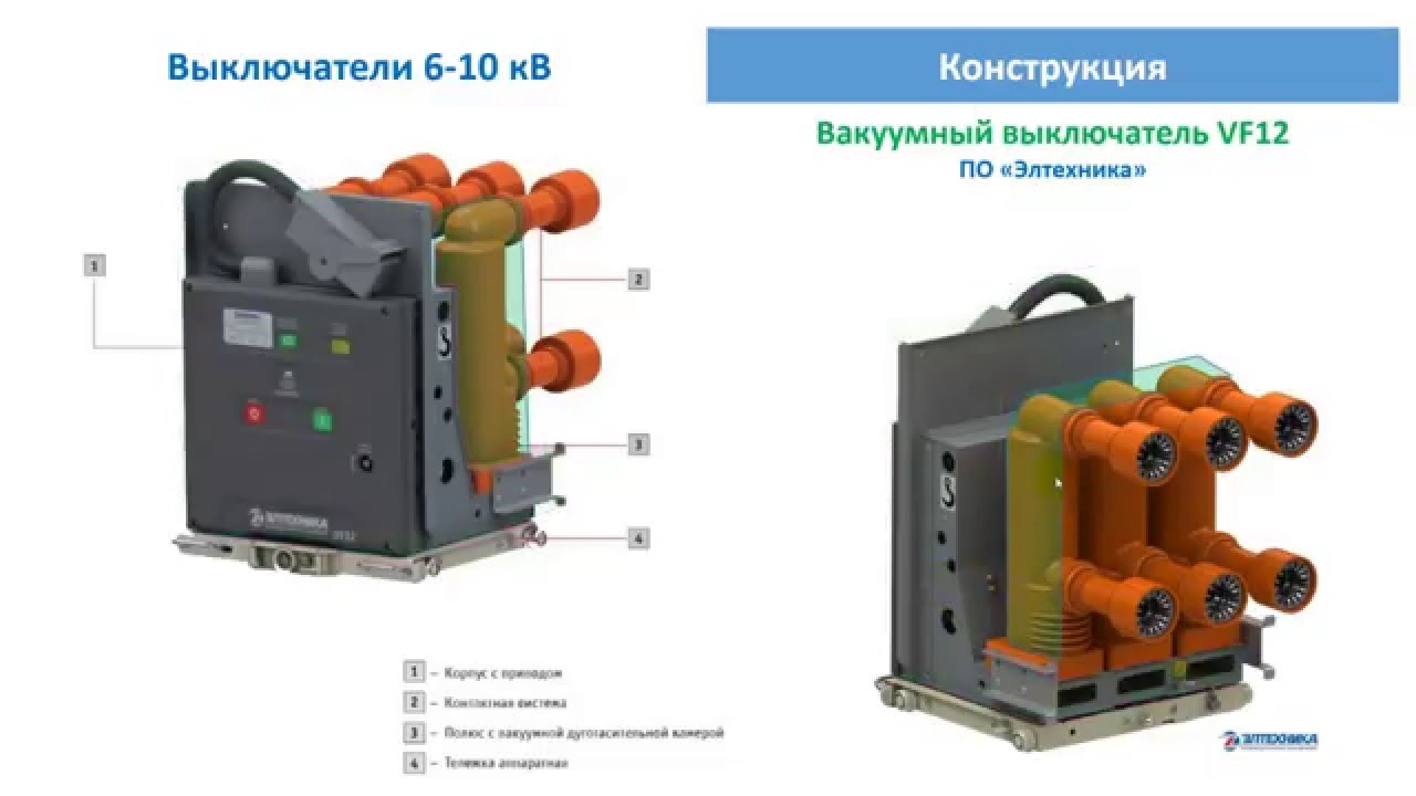 Высоковольтные выключатели 6-10 кВ. Конструкция и типы приводов