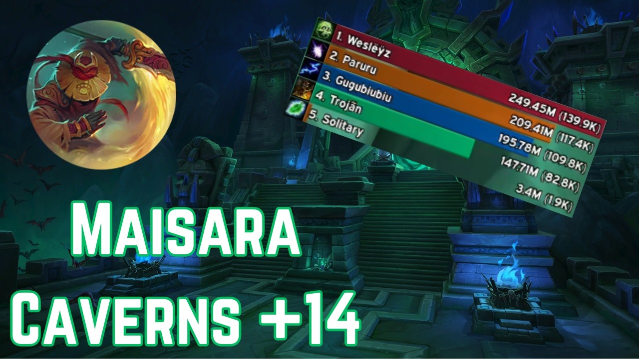 Maisara Caverns +14 | Shado-Pan Brewmaster Monk TANK POV | Midnight Season 1 Mythic+