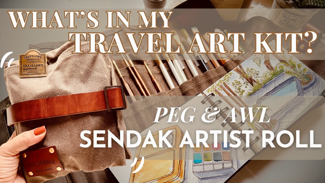 ✑ The BEST Travel Art Kit? Inside My New Travel Art Kit ✎  Sendak  Artist Roll by Peg & Awl #review