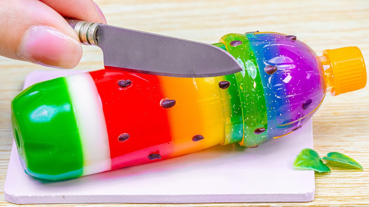 Amazing Miniature Rainbow Watermelon Jelly Decorating ASMR 🌈Tiny Rainbow Cake By DIY Cakes