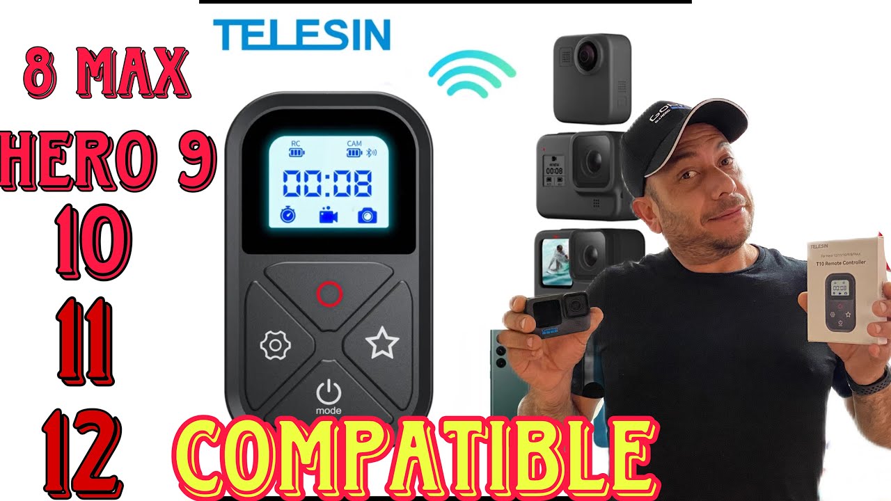 TELESIN T10 CONTROL REMOTO COMPATIBLE PARA GOPRO 8 MAX ,9,10,11 Y 12