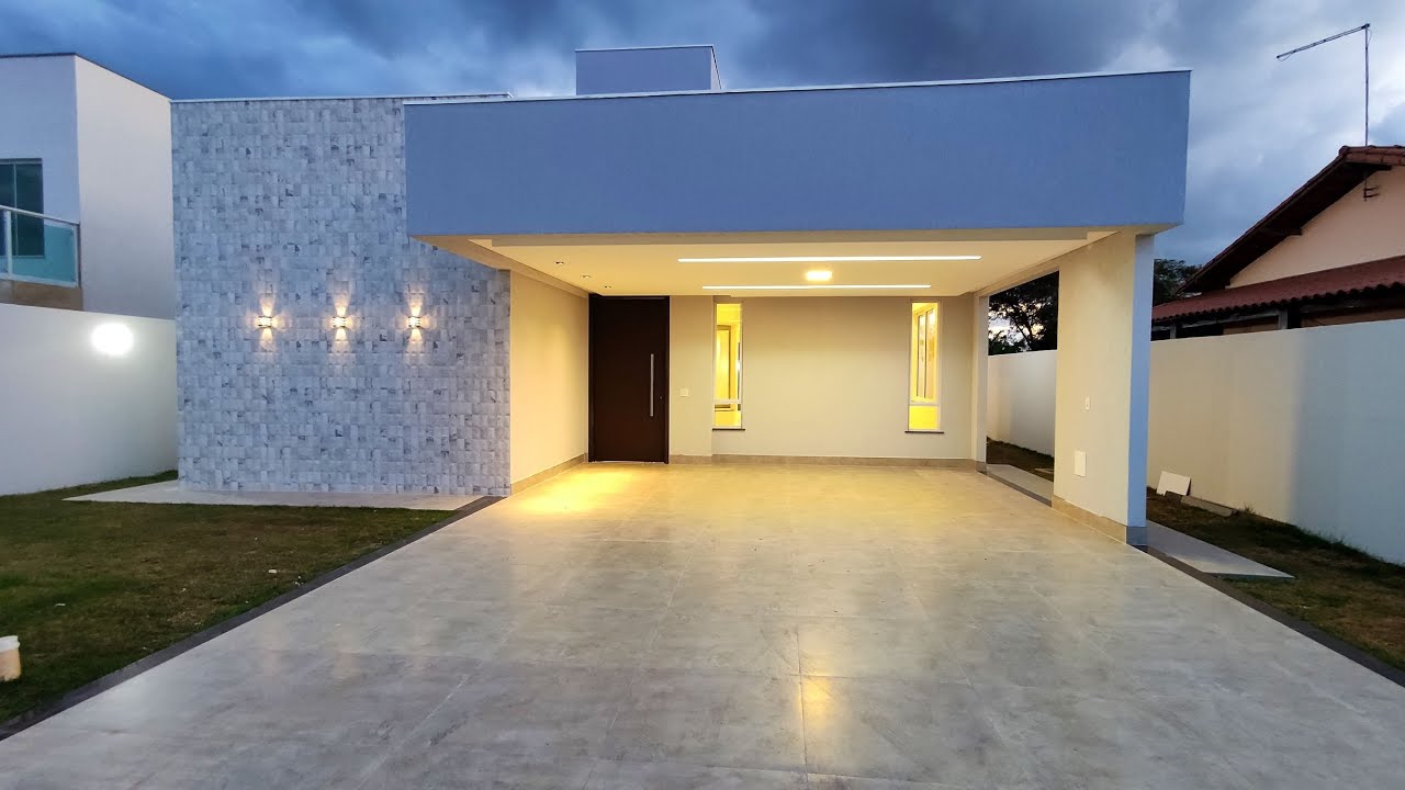 CASA TÉRREA MODERNA 3 Suítes, Jardim de Inverno, em Condomínio Sobradinho, Brasília/DF