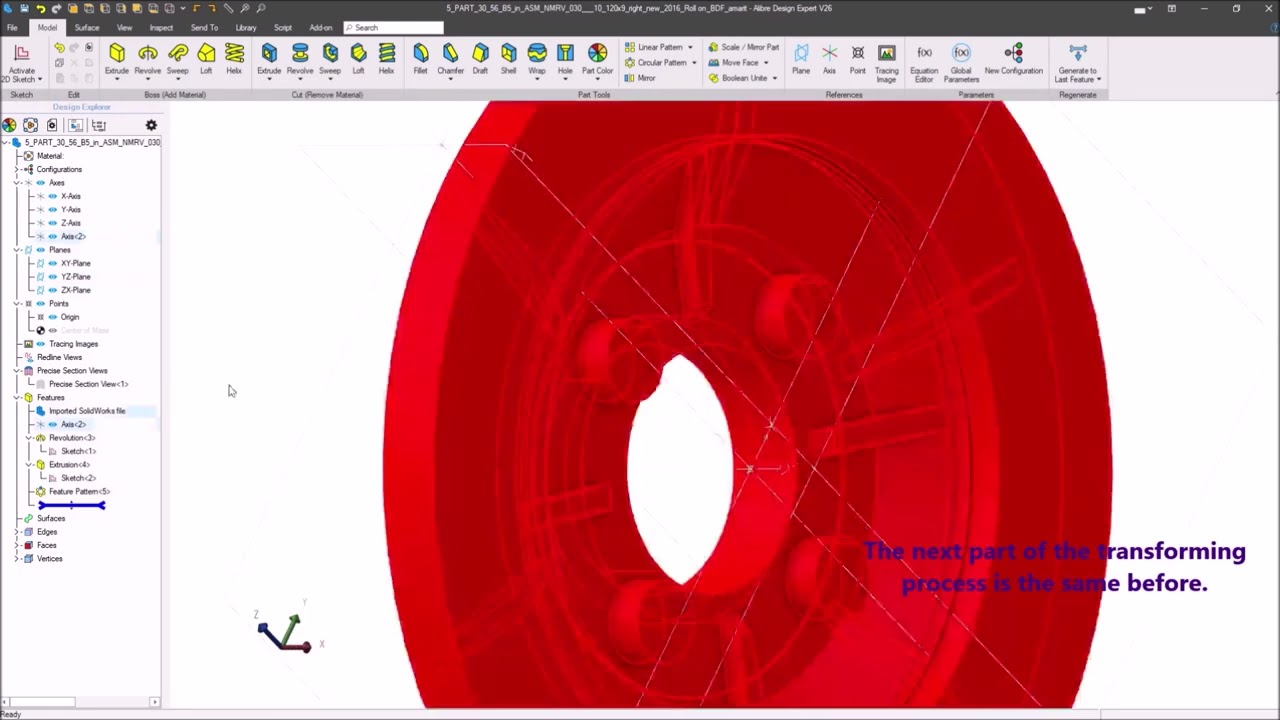 How to convert Solidwork part to Alibre design sample