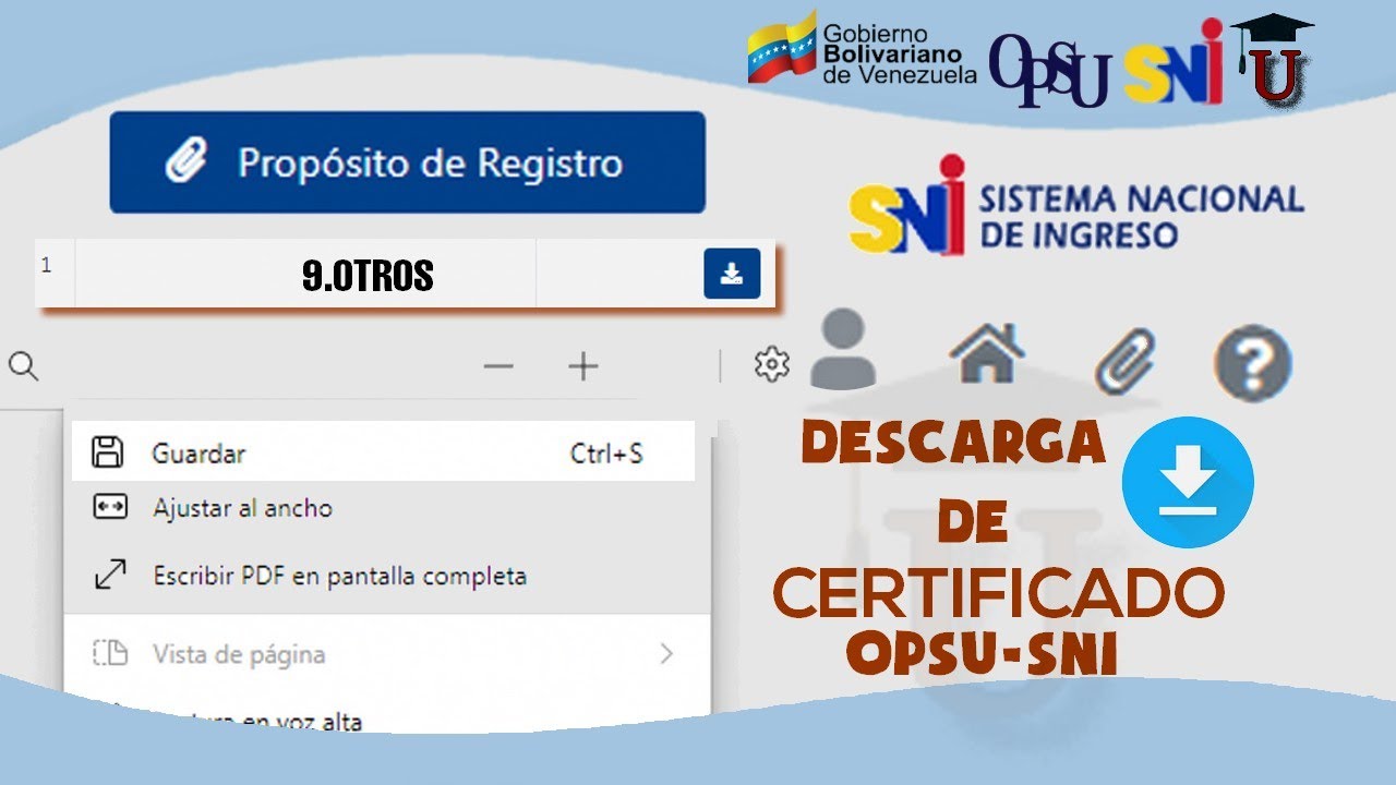 Descarga de Certificado OPSU-SNI