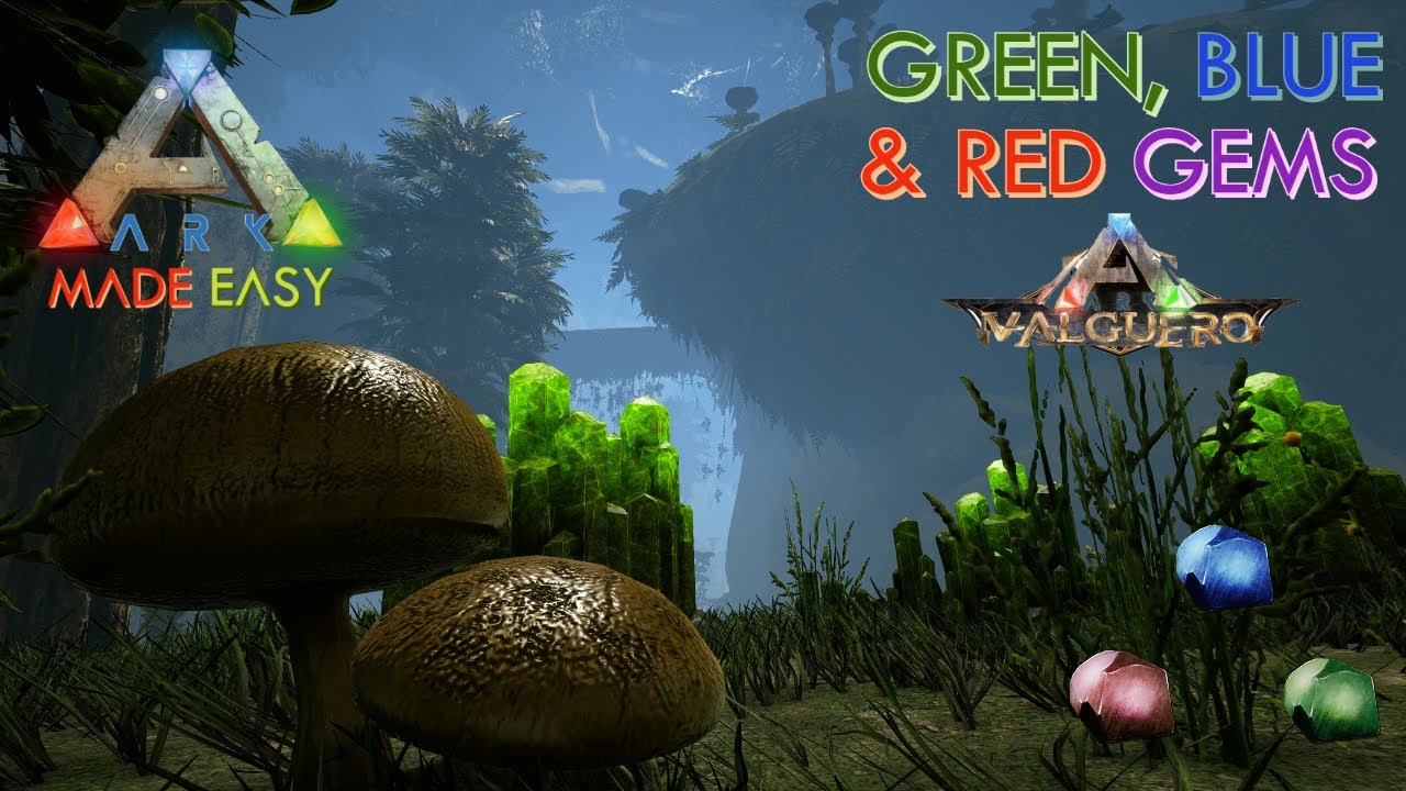 🟢Green 🔵Blue & 🔴Red Gem Locations | Valguero | ARK: Made Easy