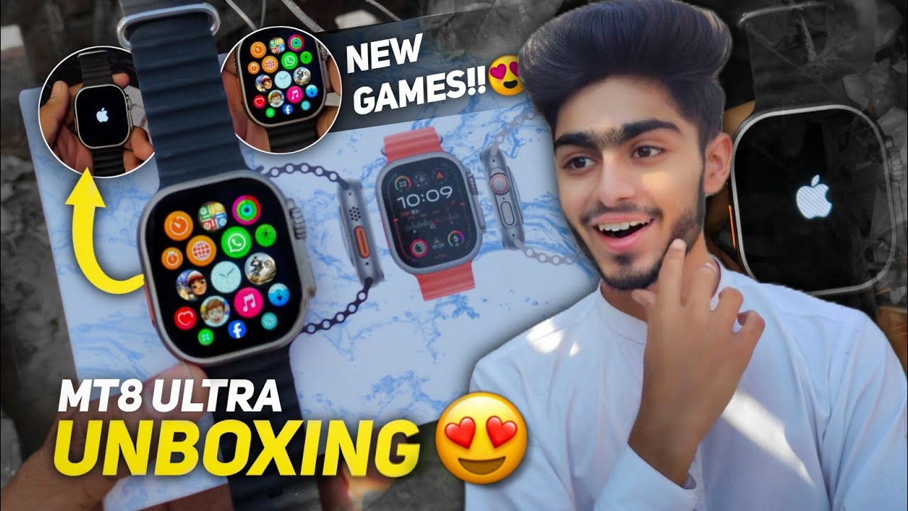 My New Smart Watch MT8 Ultra Unboxing & Review 2024 😍 | Apps, Games & WhatsApp MT8 Ultra Smart Watch