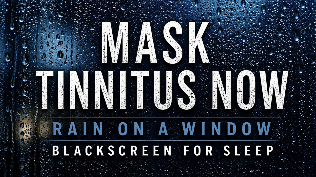 Nighttime Tinnitus Masking • Rain on a Window • Black Screen
