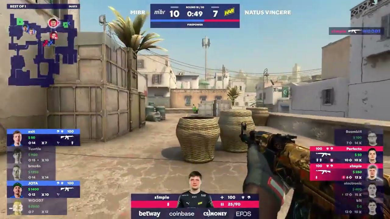 S1mple with a round saving 4k | MIBR Vs Navi | Blast Premier Spring Groups 2022