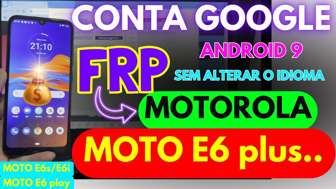 Desbloqueio Conta google Moto E6 plus android 9.. Sem mudar idioma!! E6 play, E6s e E6i
