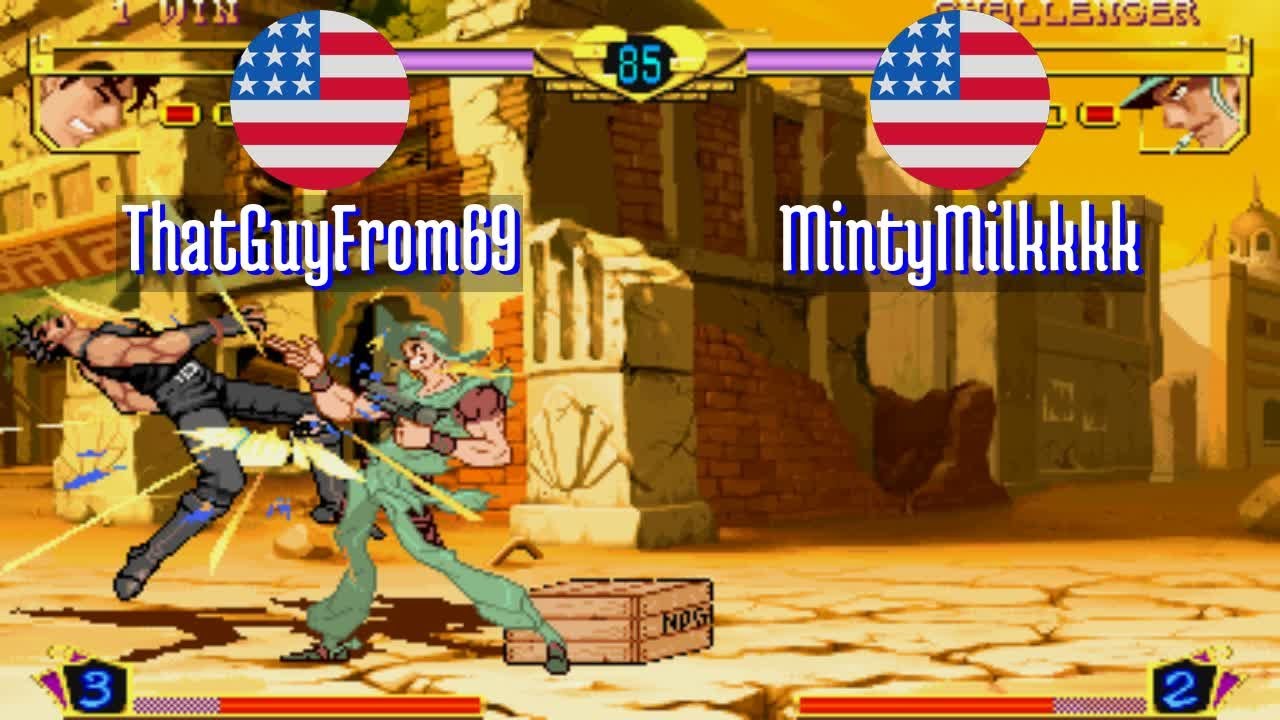 FT3 @jojobanr1: ThatGuyFrom69 (US) vs MintyMilkkkk (US) [JoJo HFTF jojoban Fightcade] Mar 4