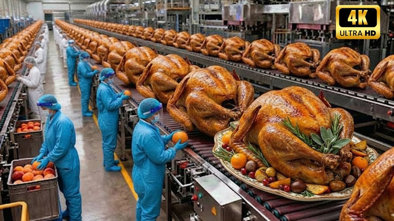 From Preparation to Packaging 🦃 | How Roast Turkey Is Made