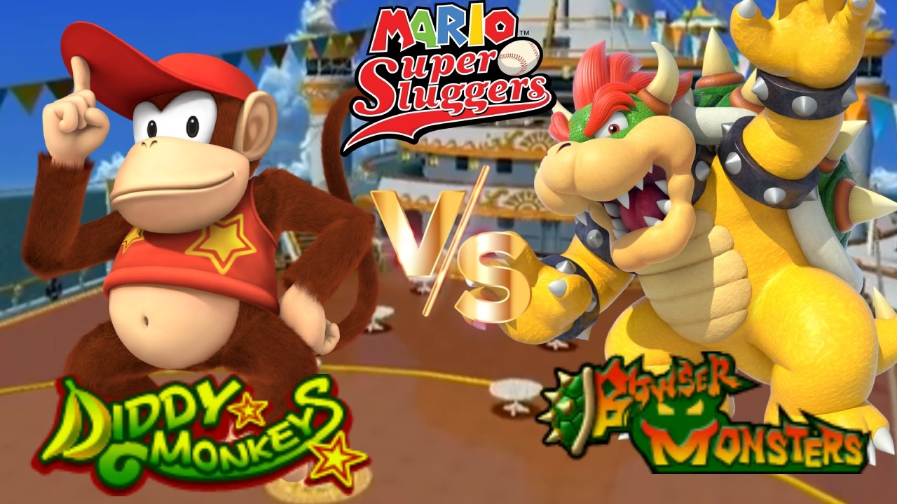 Super Mario Sluggers - Season 132 Game 13 Diddy vs Bowser [Daisy Cruiser Day]