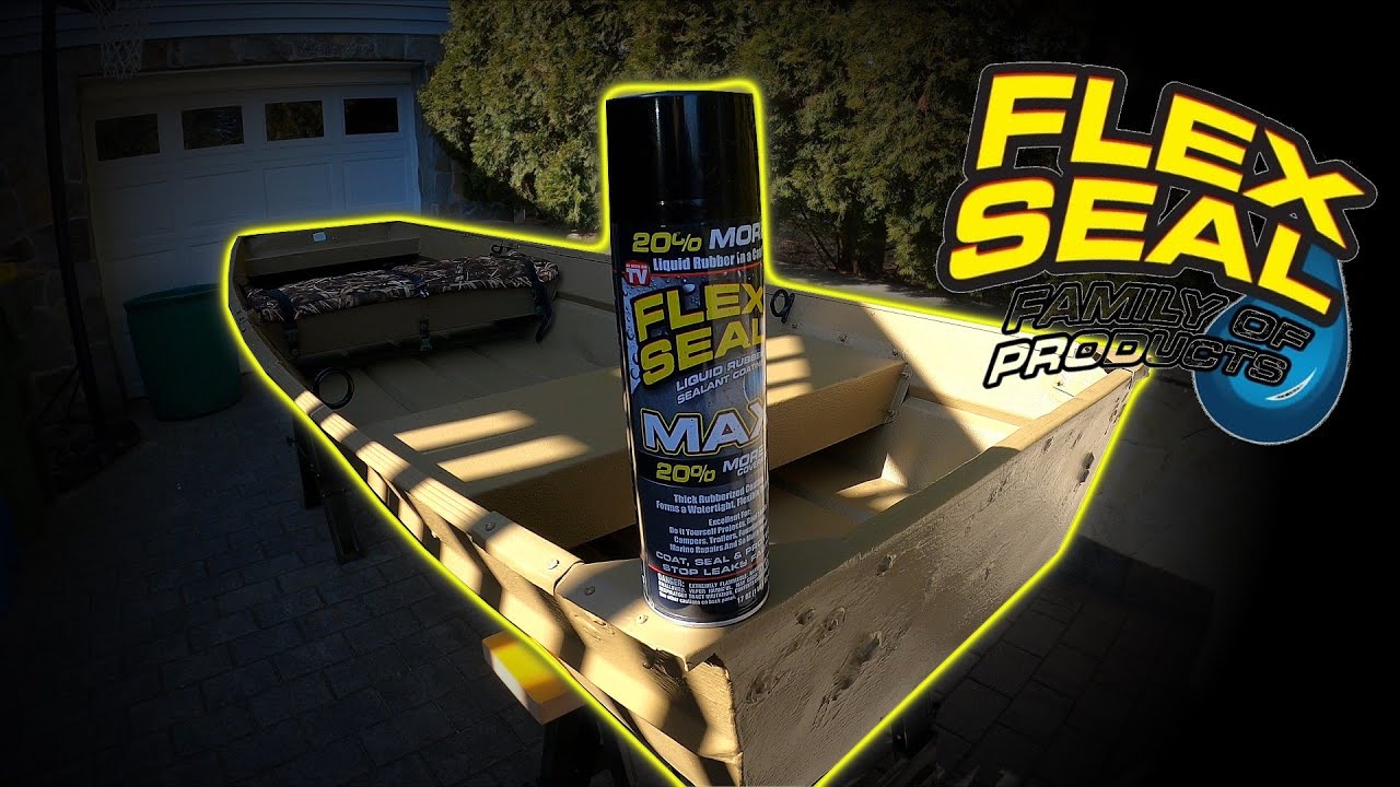 FLEX SEAL Spray On My Jon Boat - Does It ACTUALLY WORK?  Can You PAINT Over It?