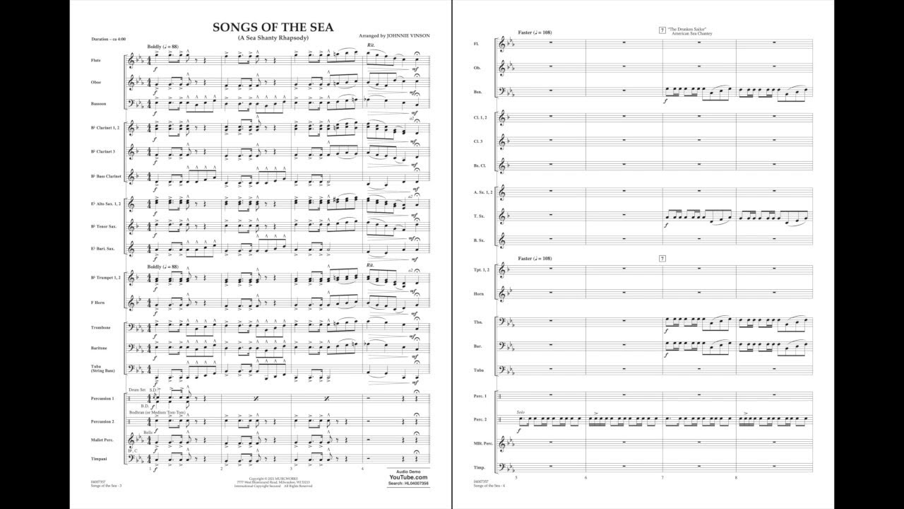 Songs of the Sea arranged by Johnnie Vinson