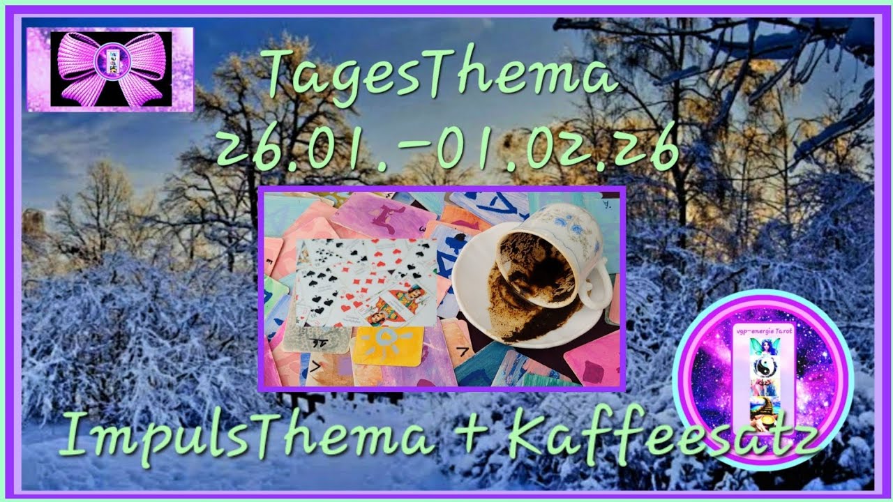 EINE MAGISCHE WOCHE 🧚‍♀️26.01-01.02. Kaffeesatz☕️ImpulsThema 🧚‍♀️TagesThema🔮vgp-energie Tarot Skat