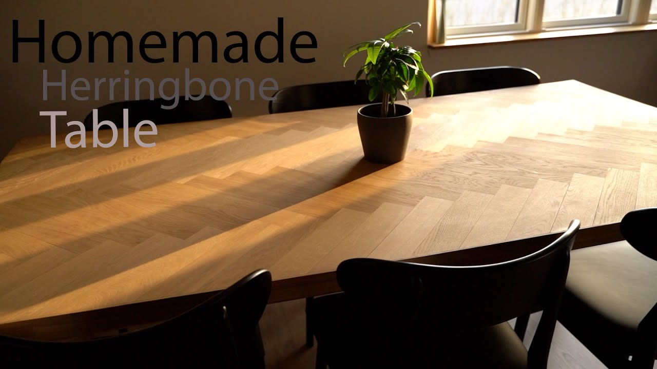 Homemade Herringbone Table | DIY