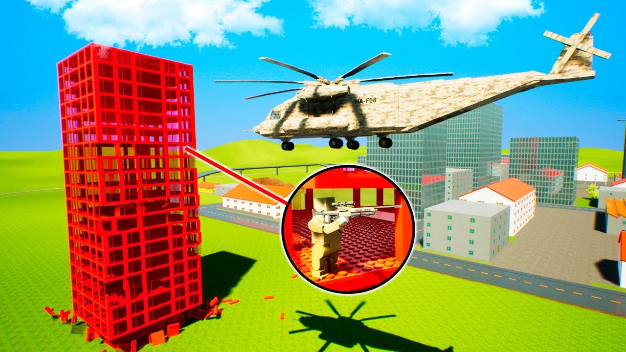 ШТУРМ ЛЕГО ЗДАНИЯ НА ОГРОМНОМ ЛЕГО ВЕРТОЛЕТЕ В BRICK RIGS! ОБОРОНА ЗДАНИЯ В БРИК РИГС! (Brick Rigs)